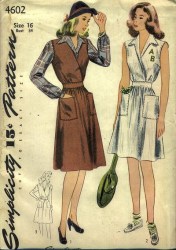 4602 1940s TENNIS DRESS,JUMPER, BLOUSE PATTERN 16 34''B